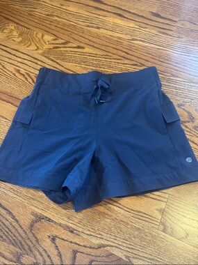 Apana Navy Drawstring Athletic Shorts with Cargo Pockets